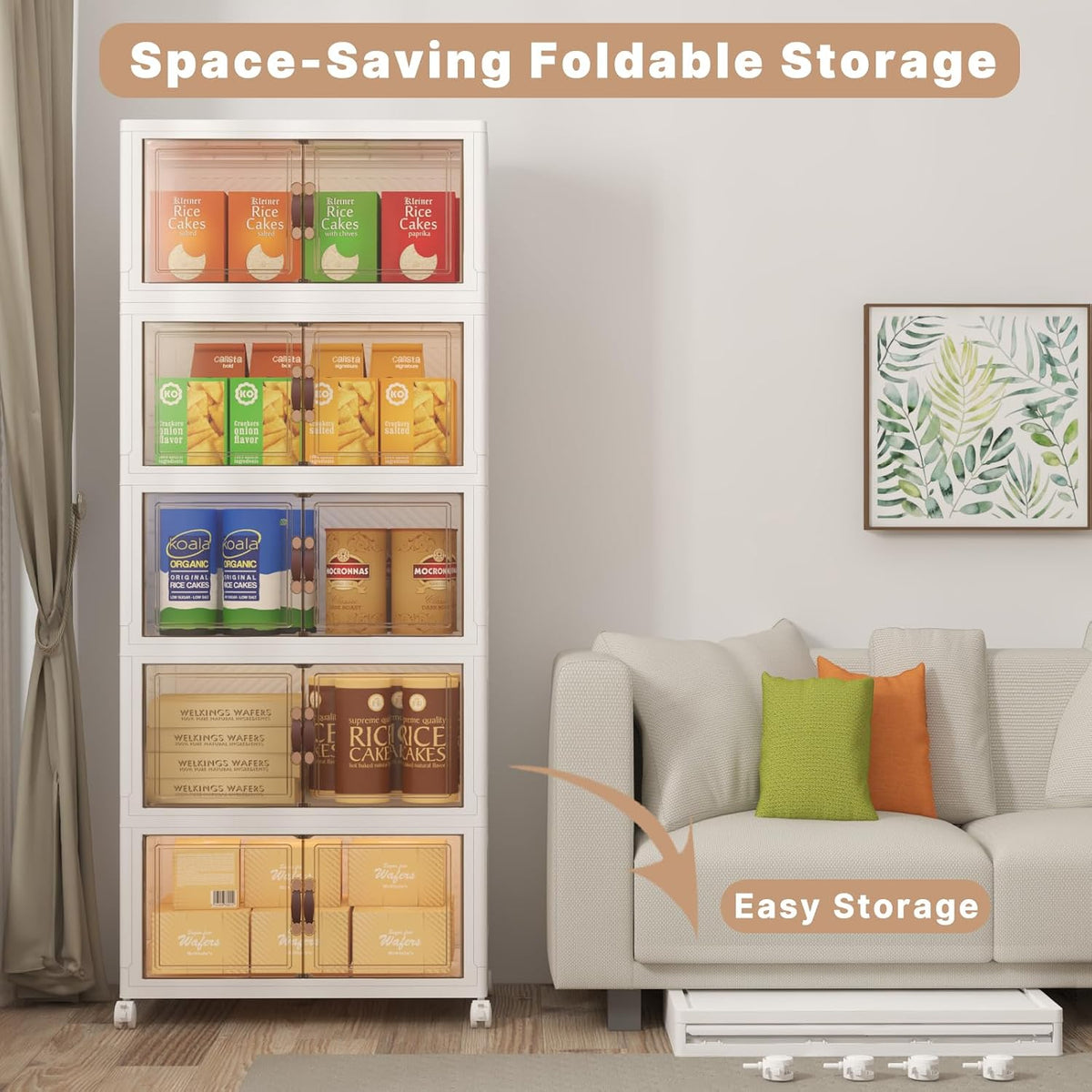UAMFURI 600QT Stackable Storage Bins with Lids,Doors & Wheels