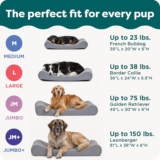 Furhaven Orthopedic Dog Bed for Extra Large Dogs w/ Removable Washable Cover, For Dogs Up to 180 lbs - Ultra Plush Faux Fur & Suede Luxe Lounger Contour Mattress - Cream, Giant/XXXL