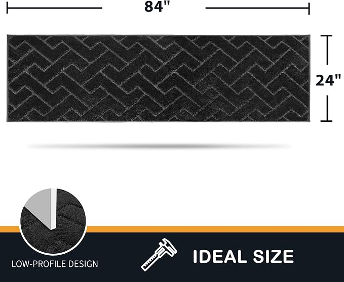 PURRUGS Dirt Trapping Door Mat 24" x 84", Non-Slip Machine Washable Entry Rug