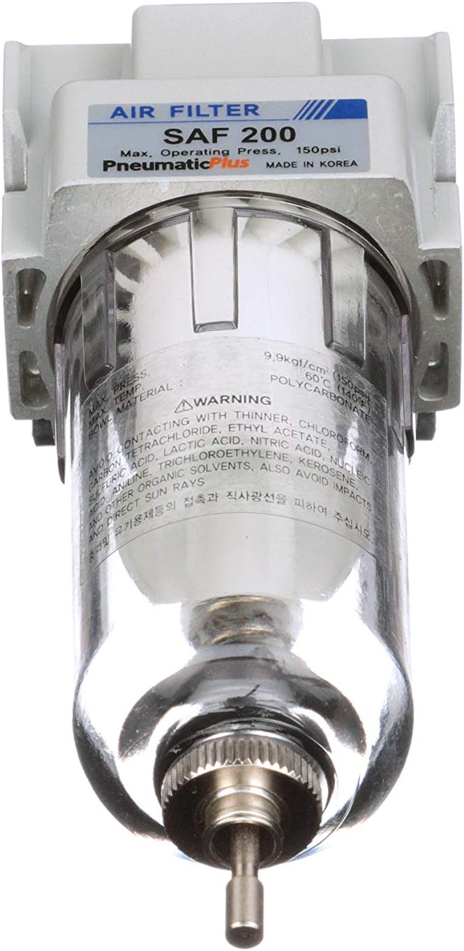 PneumaticPlus SAF200-N02B Miniature Compressed Air Particulate Filter 1/4" NPT