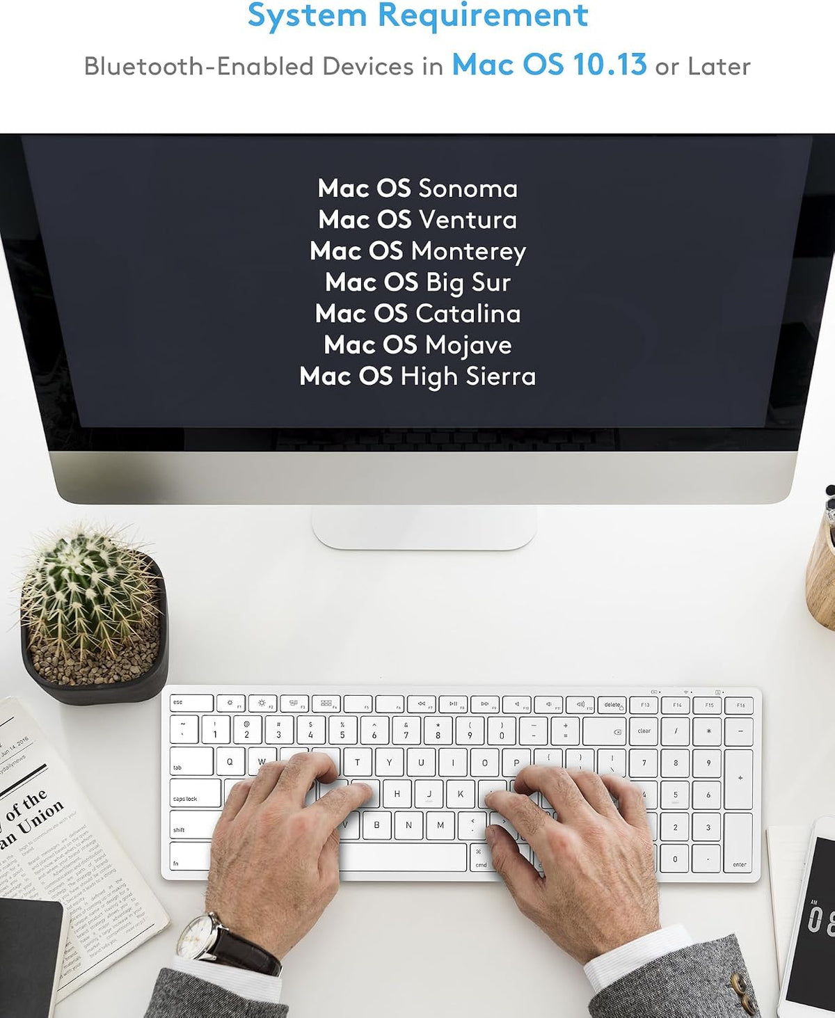 Yivandi Compact Wireless Keyboard for macOS Devices with Numeric Keypad