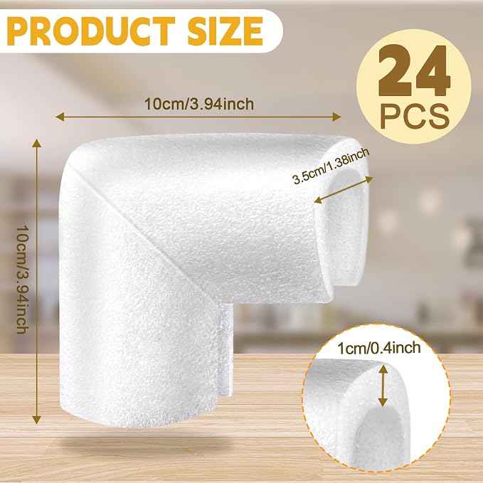 24 Pcs Foam Corner Protectors for Shipping, L-Shaped Edge Guards for TV Moving