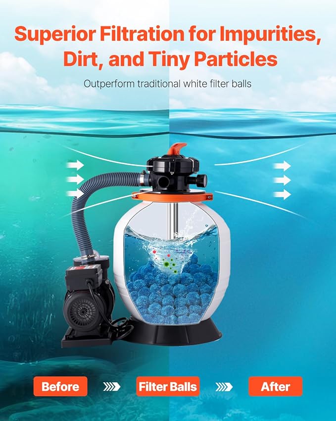 VEVOR Pool Filter Balls for Sand Filter, 4 lbs, Filter Balls Replace Pool