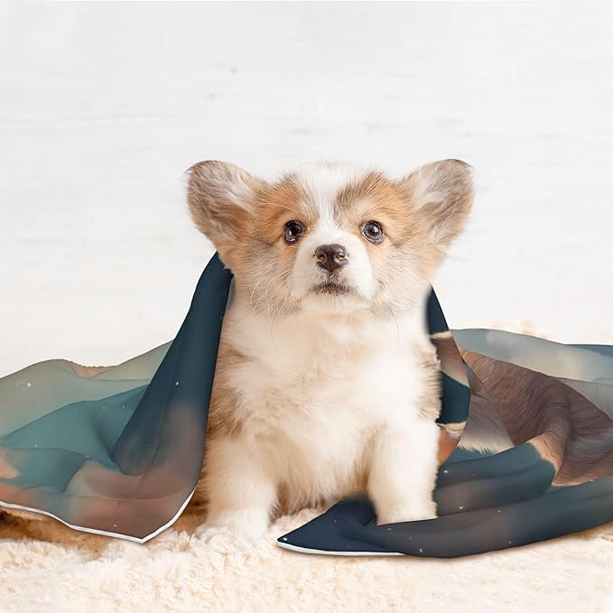 Waterproof Dog Blanket Soft Pet Blanket for Puppy Cat, Fleece Cat Throw Blankets for Furniture Bed Couch Sofa Reversible - Starry Sky Cloud Cute Rabbit