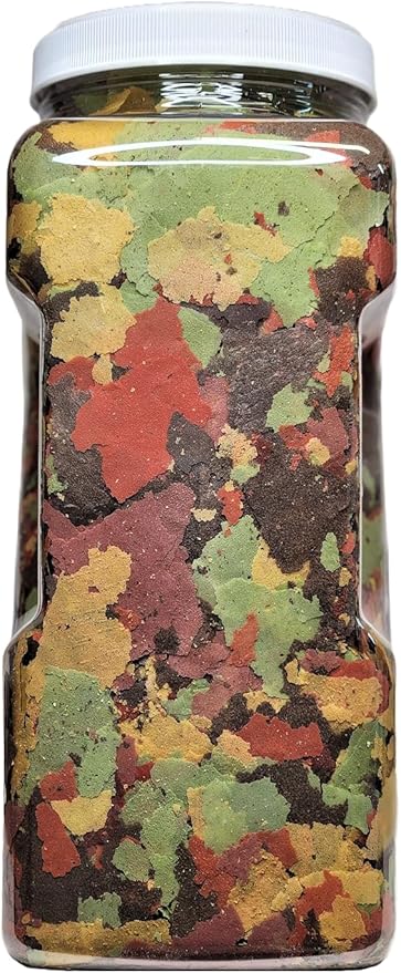 45% Blackworm & Tropical Fish Flakes for Cichlids, Discus, for All Community Tropical Fish. Aquatic Foods Flakes…1-lb 2oz Lg Jar