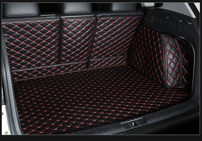 Trunk Cargo Liner for Mercedes GLE Coupe GLE300 GLE320 GLE350 GLE400 2020-Current Full Coverage Protection Trunk Mats Black w/Red Stitching