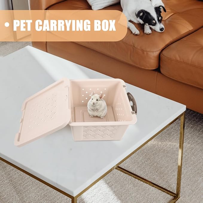 Hamster Carrier Box Plastic Small Pet Transport Box Breathable Travel Carrier with Spacious Interior Easy to Clean for Hamsters and Small Animals