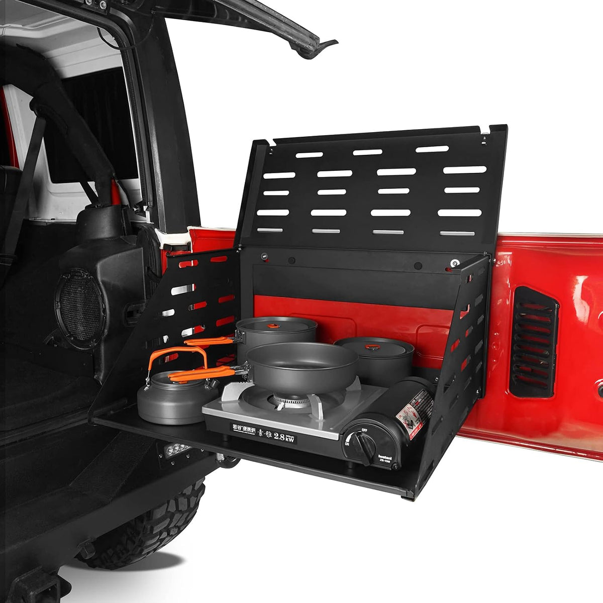 Hooke Road 2-Tier Tailgate Table for 2007-2026 Jeep Wrangler JK JL