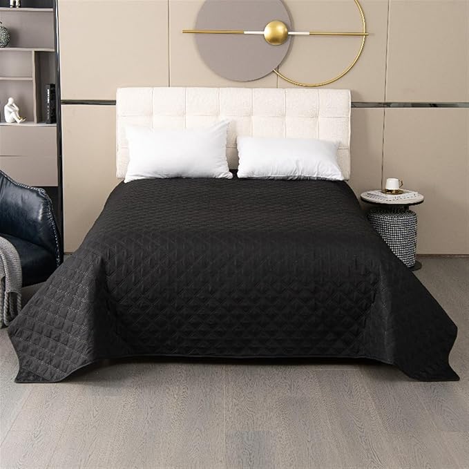 GIBZ Waterproof Dog Bed Cover Anti Slip Pet Furniture Protector Blanket Washable Thick Quilted Mat, Black, 259x208cm