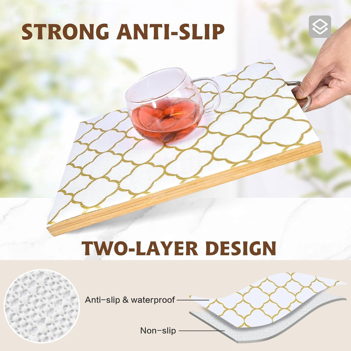 Shelf Liners for Kitchen Cabinets 23.6in x 20FT Non Adhesive Drawer Liner