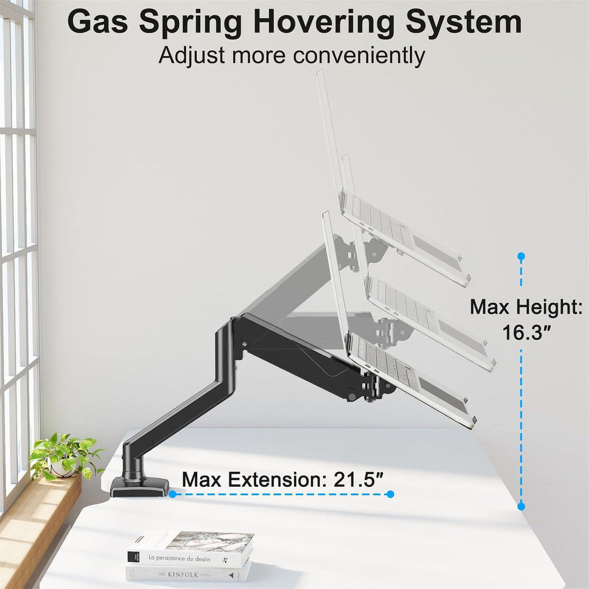 Laptop Stand Desk Mount, 2 in 1 Function, Single Monitor Mount