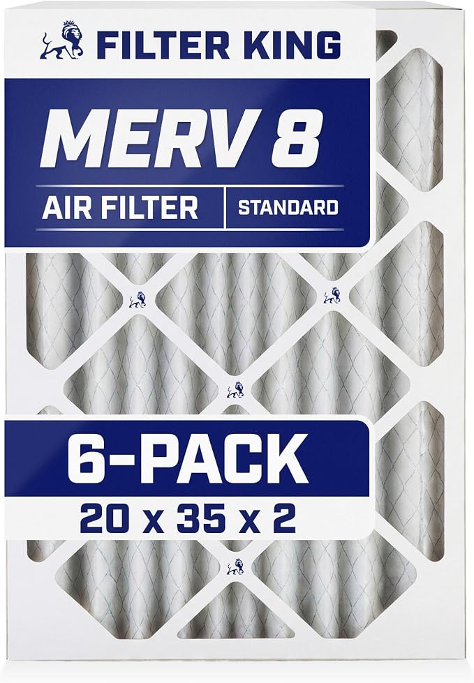Filter King 20x35x2 Air Filter | 6-PACK | MERV 8 HVAC Pleated A/C Furnace