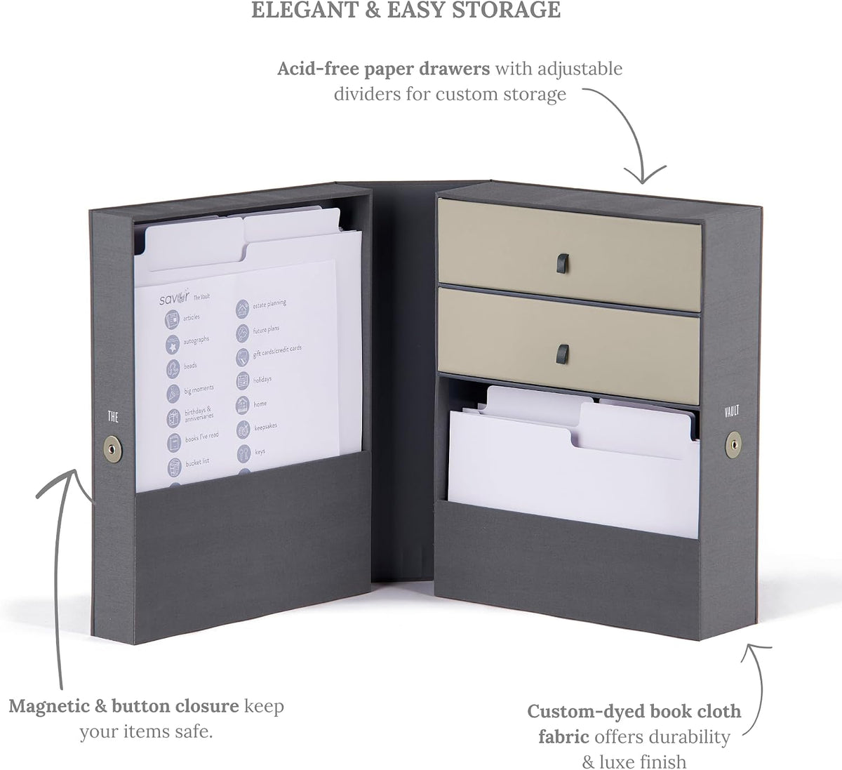Savor All-in-One Important Document Organizer, Slate