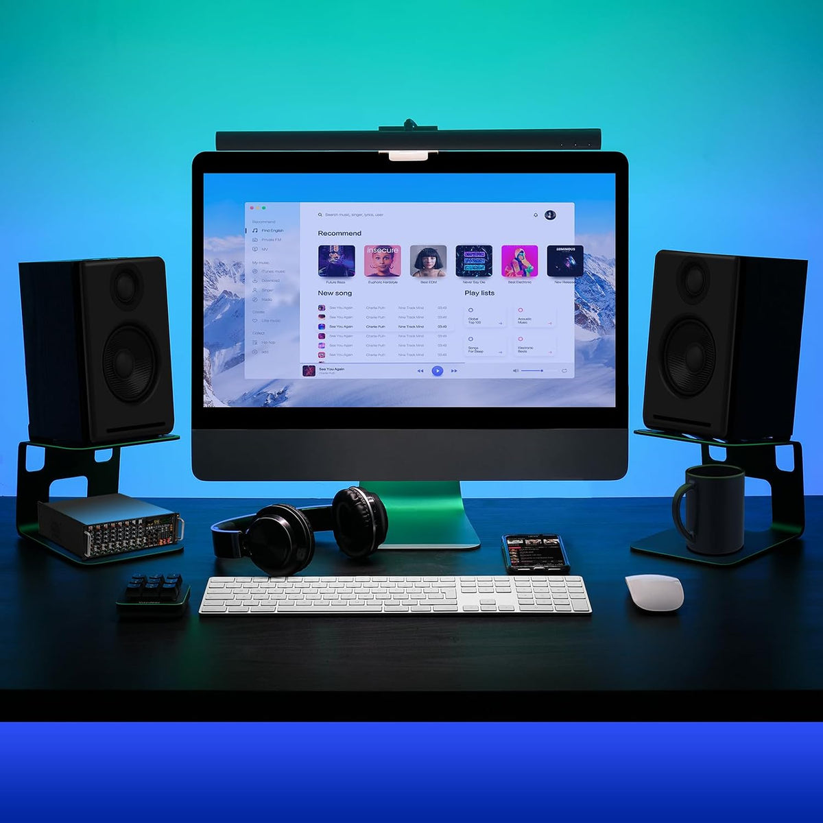 VAYDEER Desktop Speaker Stands with Vibration Absorption Pads, Metal Speaker Stands Pair Support Up to 40lbs,Bookshelf Speaker Stands for Better Audio Experience (7.09 x 5.51 x 5.12 inch)