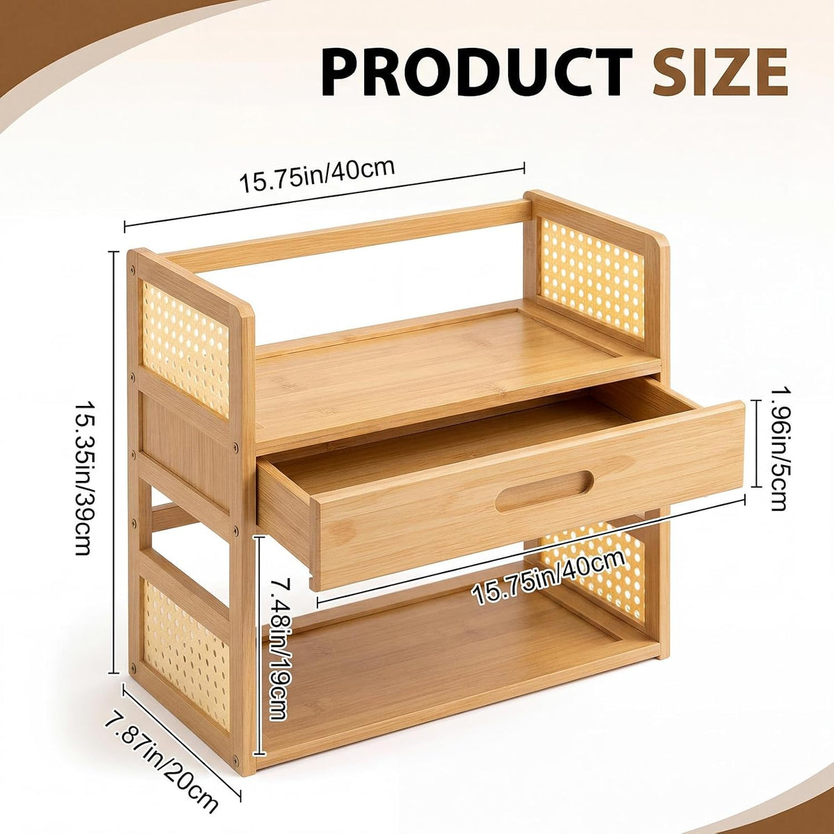 Yalikop Bamboo 2 Tier Matcha Station Organizer Coffee & Tea Station Stand
