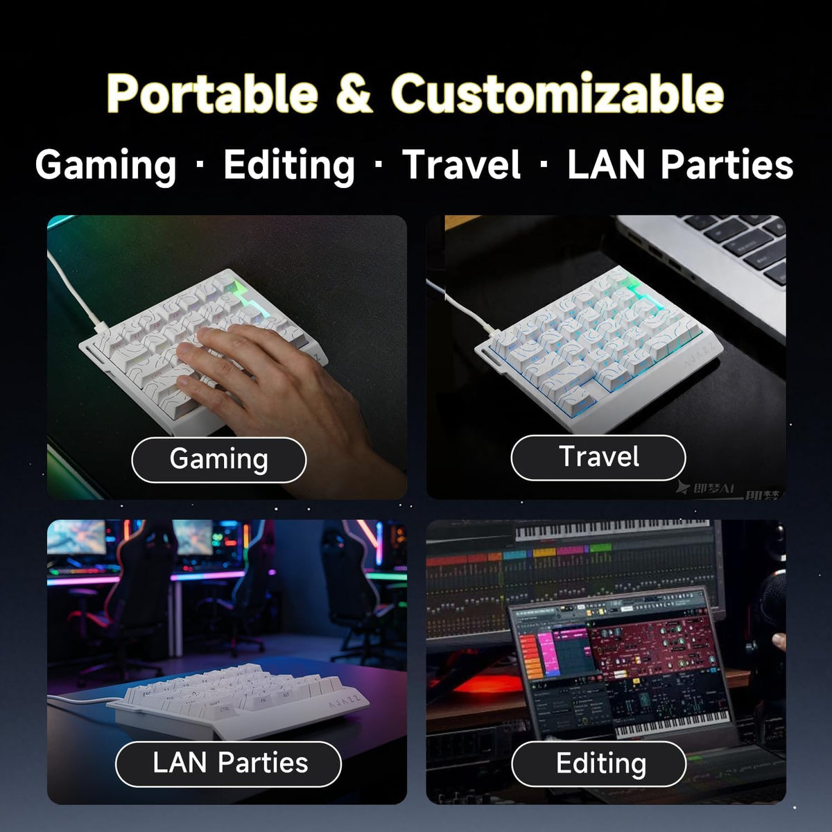 AJAZZ AK029 Wired One-Handed Hall Effect Mechanical Gaming Keypad, 29 Keys