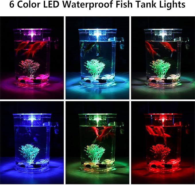 Betta Fish Tank, 360 Aquarium with LED Light, 1 Gallon Fish Bowl, Small Fish Tank Starters Kit, Beta Fish Tank Aautomatic Cleaning as Desktop Decoration for Office Home Room Decor