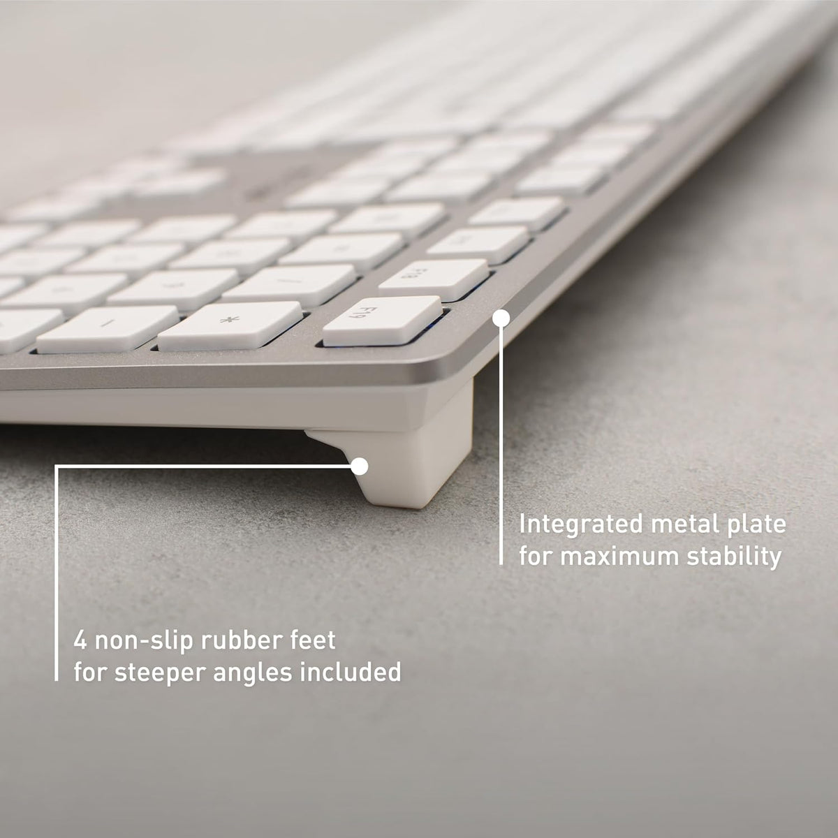 Cherry KC 6000 Slim for MAC, Wired Mac Keyboard with Number Pad, USB-A Connection, Whisper-Quiet Keys, Thin Design, SX Scissor Switches, QWERTY, Silver/White