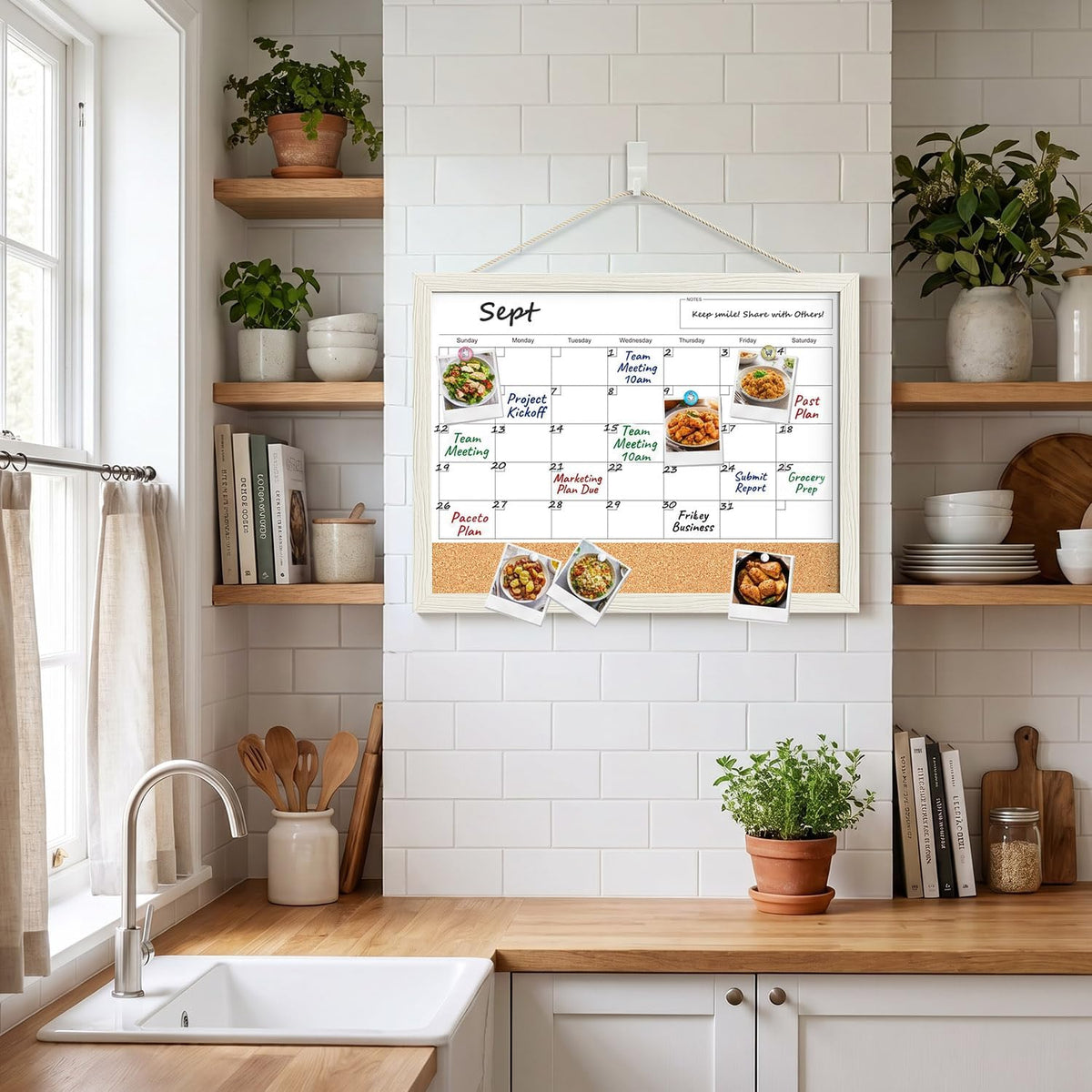 Tankee Whiteboard Calendar, 24x18 Hanging Dry Erase Calendar for Wall