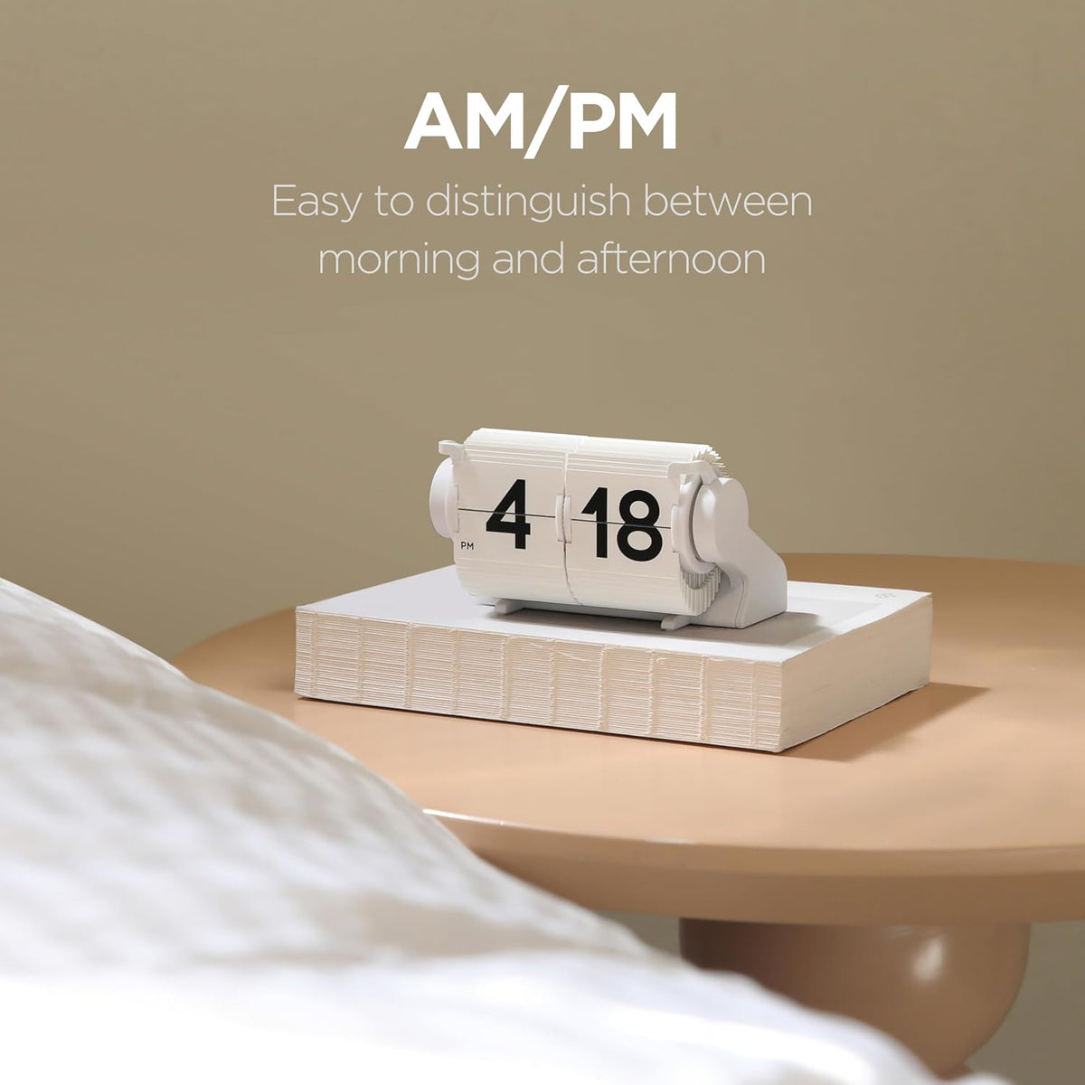 mooas Automatic Mini Flip Clock, Rechargeable, Timer/Alarm/Calendar (Black)