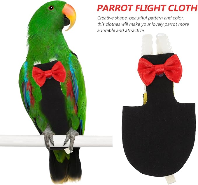 POPETPOP Washable Bird Diaper : Cotton Parrot Flight Suits Reusable Nappies with Adjustable Straps for Pigeons Parakeet, Easy to Wear, Size 2XL