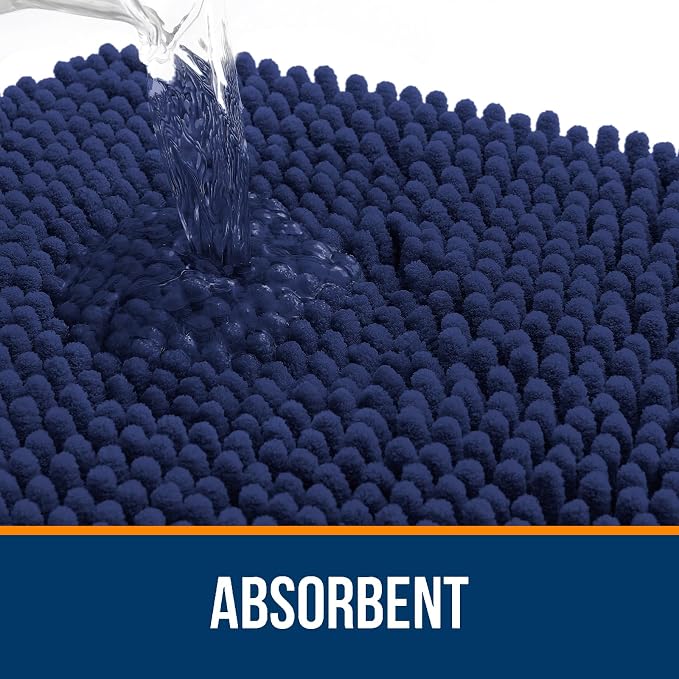 OLANLY Toilet Rugs U-Shaped 24x20, Extra Soft Absorbent Chenille Contour