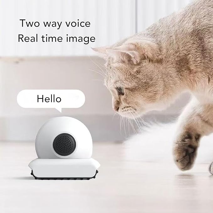 FOSA Home Security Camera on Wheels, Movable Pet Camera, WiFi Motion Detection 2 Way Talk Indoor Cam with APP Teasing Pet Functions