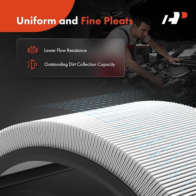 A-Premium Universal 12" Oval Black Air Cleaner Filter Assembly