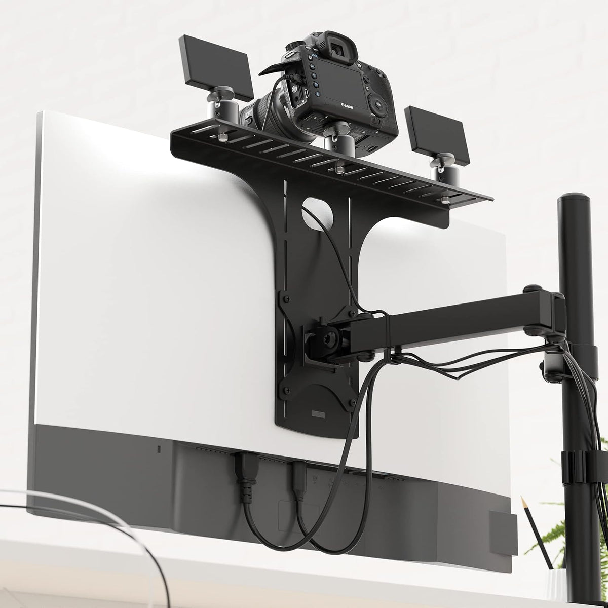 HumanCentric DSLR Monitor Mount Large, Desk Camera, Webcam & Mic Shelf
