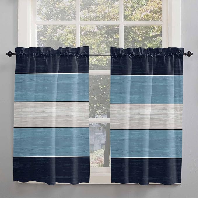 Vintage Country Woodcuts Window Valance Curtains, 2 Panel