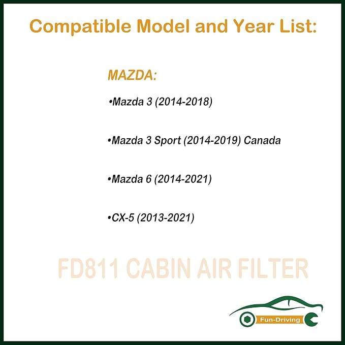 FUN-DRIVING 3 Pack FD811 Cabin air filter