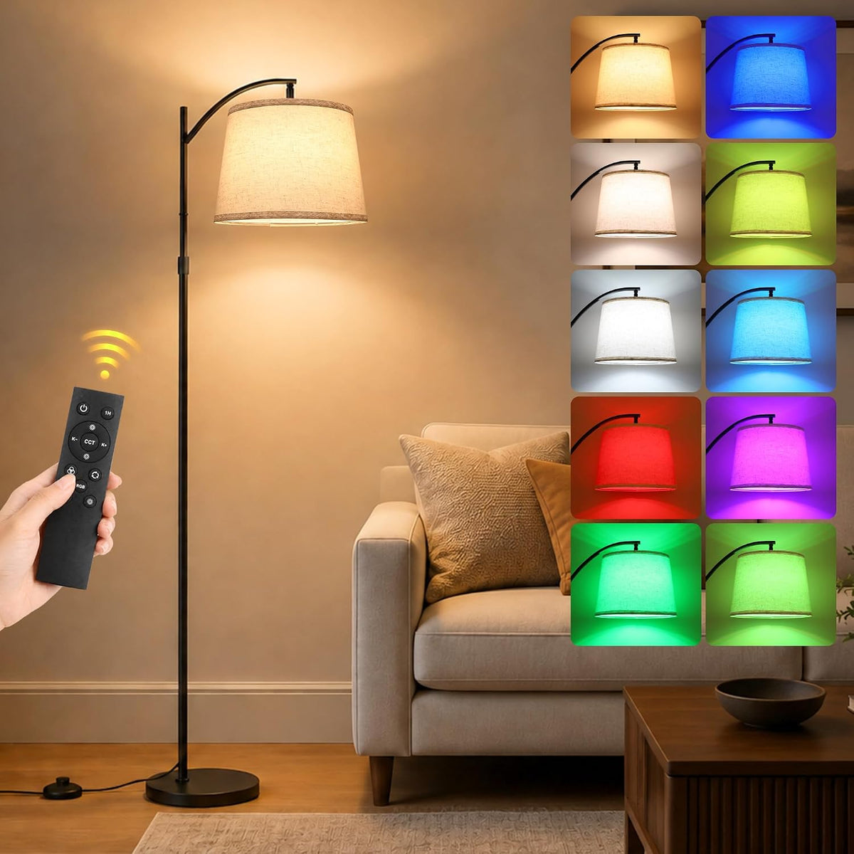 Unicozin 2000LM Floor Lamp, 65"-71" Adjustable Standing Lamp with 18W LED