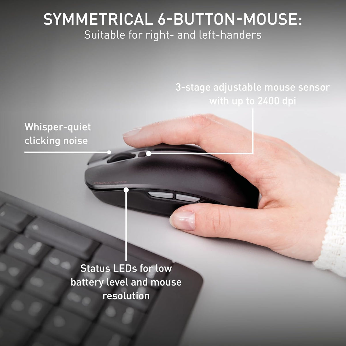 CHERRY Stream Desktop, Wireless Keyboard & Mouse Combo