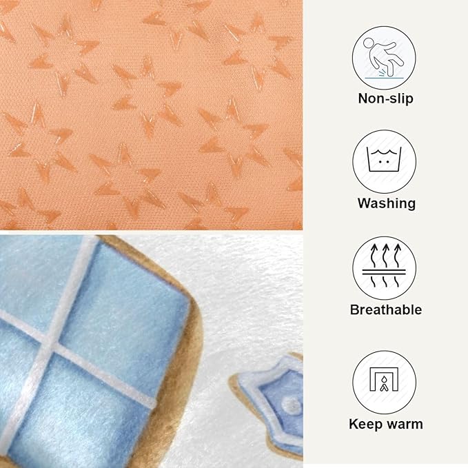 Pet Bed Christmas Gingerbread Cookies Dog Bed Mat Absorbing Non Slip Pad Pet Sleeping Mat for Small, Medium, and Large Dogs Puppy Cat 36 in x 24 in