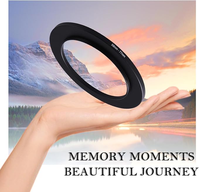58-77mm Step-Up Ring Adapter, 58mm to 77mm Step Up Filter Ring