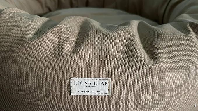 Organic Cotton Canvas Dog Bed: Removable Cover, Natural Fill - Made in USA (Tan, Small 24" x 7" inches)