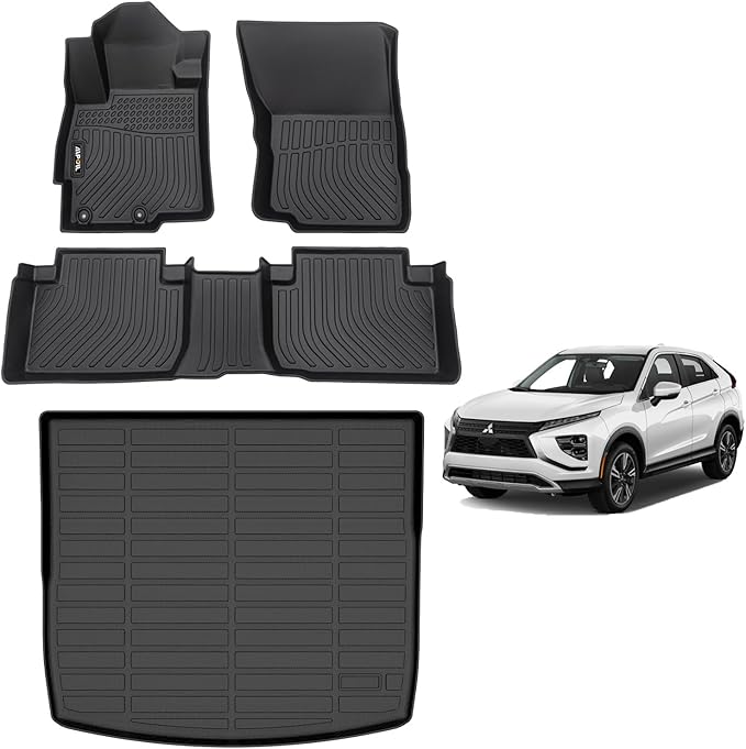 AIPOIL® Floor Mats & Cargo Liner Set for 2022-2024 2025 Mitsubishi Eclipse Cross All Weather Protection TPE Anti-Slip Automotive Full Set Custom Car Mats Accessories -