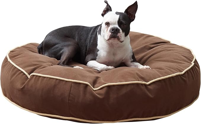 Happy Hounds Scout Round Reversible Pillow Dog Bed, Medium (36" x 36"), Chocolate