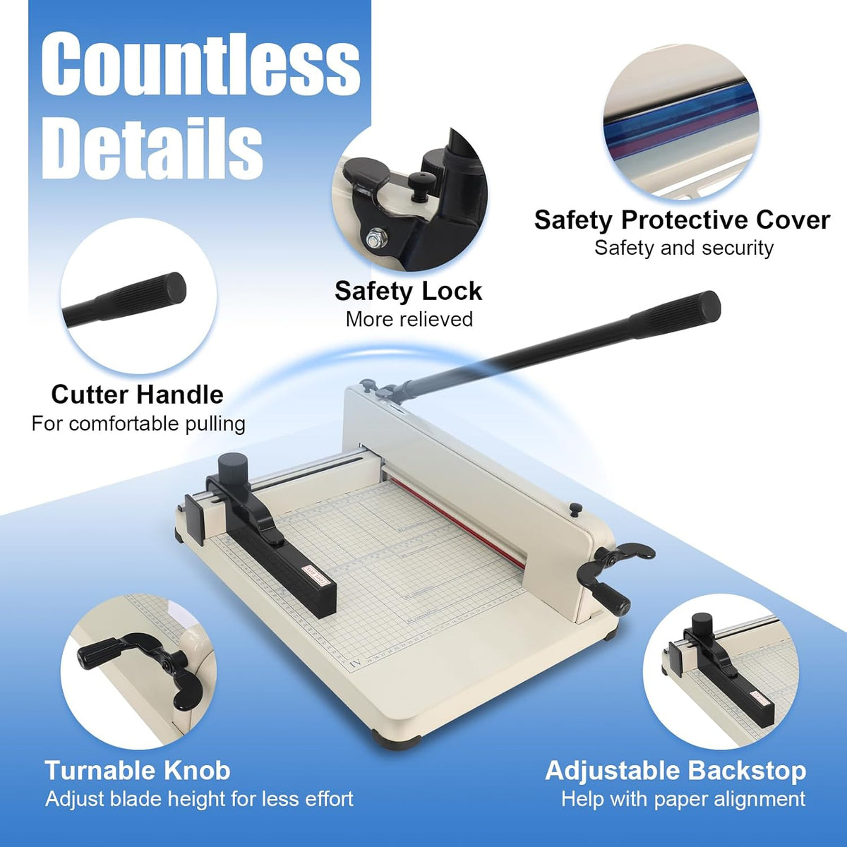 12" Heavy Duty Paper Cutter with HSS Blade, Industrial Paper Trimmer