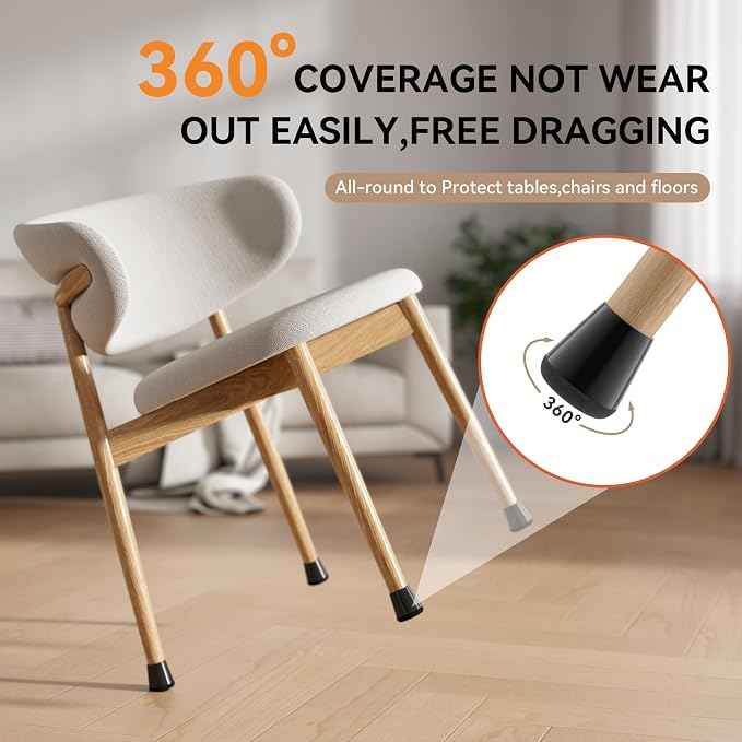 24PCS Upgraded Silicone Chair Leg Floor Protectors