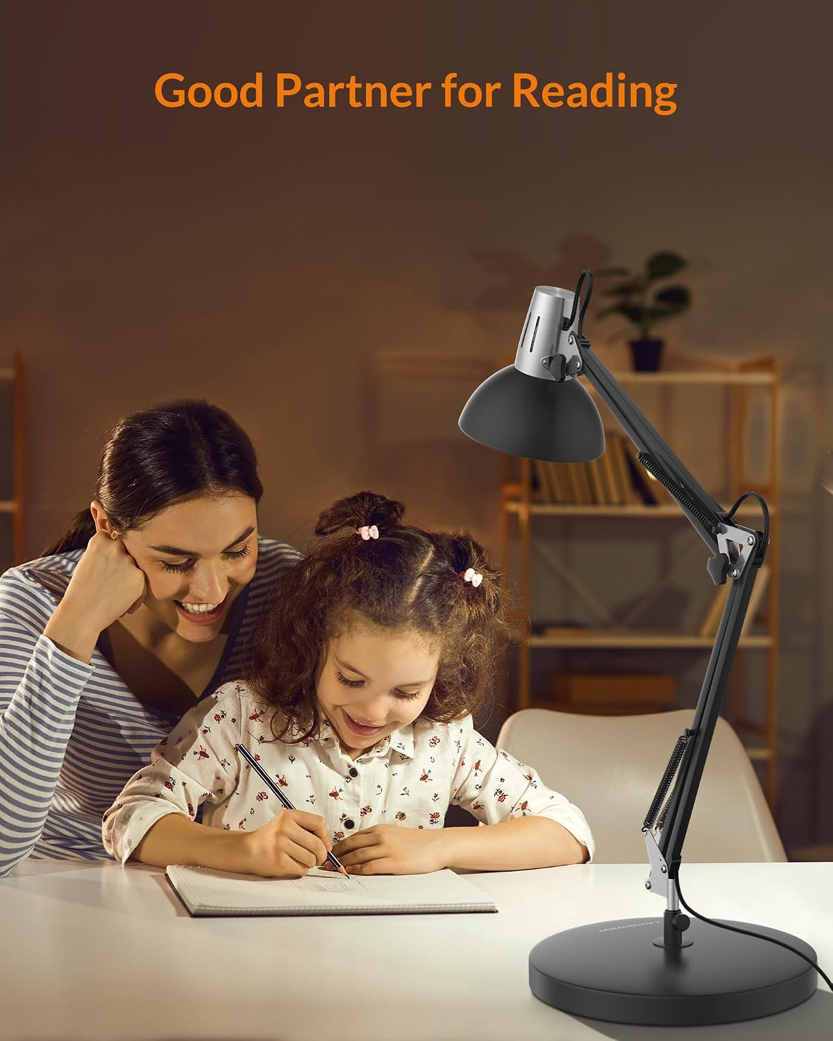 LEPOWER Metal Adjustable Desk Lamp with Clamp, Swing Arm for Home Office