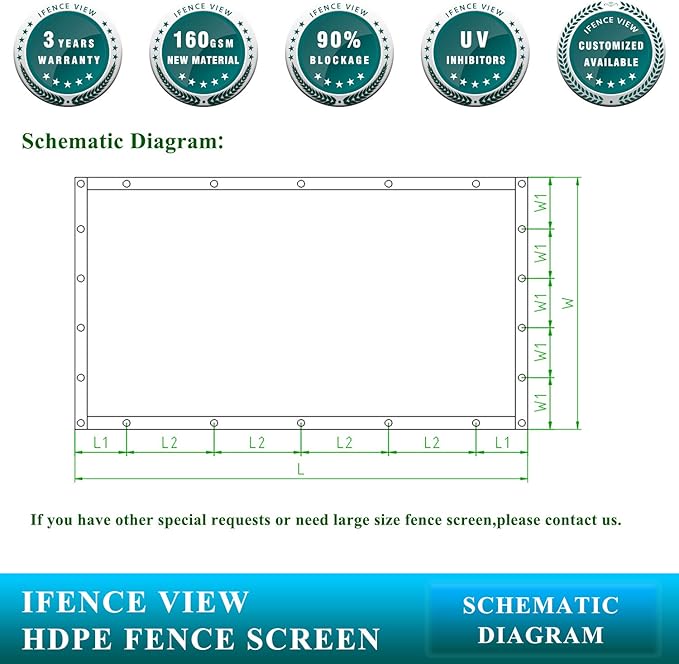 Ifenceview 6'x1' to 6'x50' Brown Shade Cloth/Fence Privacy Screen Fabric Mesh