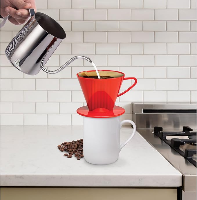 Fino Pour-Over Coffee Brewing Filter Cone, Number 2-Size, Brews 2 to 6-Cups