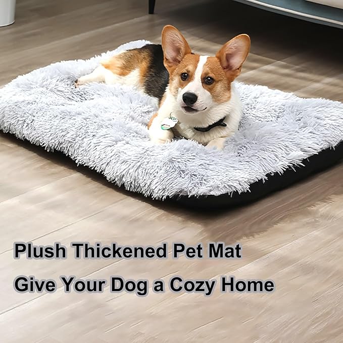 Dog Crate Mat, Dog Bed for Large Dogs, Comfy Fluffy Kennel Pad Anti-Slip for Dog beds & Furniture, Quilted Dog Bed for Pets for Medium/Small Dogs Cats (Color : Blue, Size : 48x33)