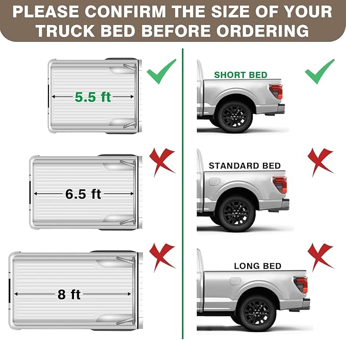 TripleAliners Truck Bed Mat Compatible with 2022 2023 2024 2025 2026 Toyota Tundra Accessories CrewMax 5.5FT Vehicle Perfectly Flush All Weather Protection TPE Heavy Duty Pickup Car Bed Cargo Mat