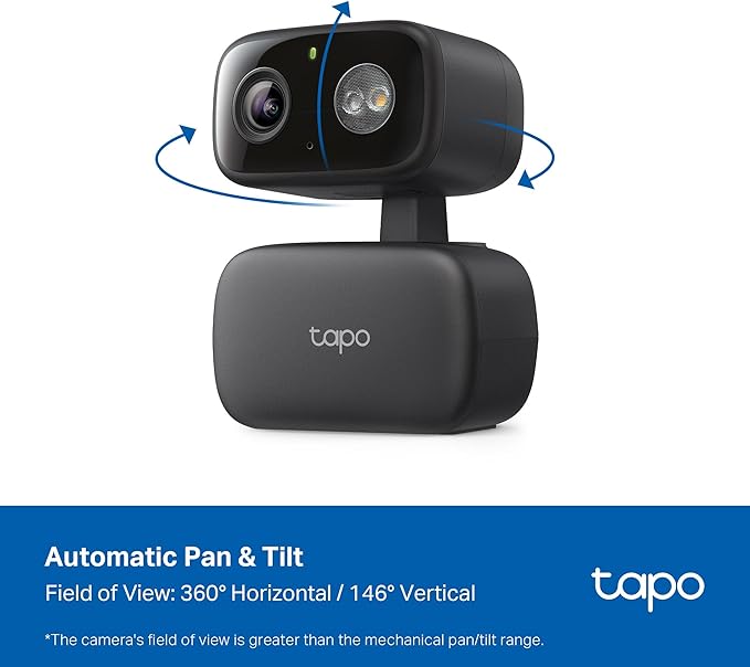 Tapo 1080p Pan/Tilt Indoor/Outdoor Security Camera – Free Person/Baby Cry Detect & Motion Track, 360° View, Color Night Vision, SD/Cloud Storage, Works w/Alexa & Google Home HybridCam 360