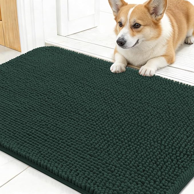 OLANLY Dog Door Mat for Muddy Paws 30x17, Absorbs Moisture and Dirt, Absorbent