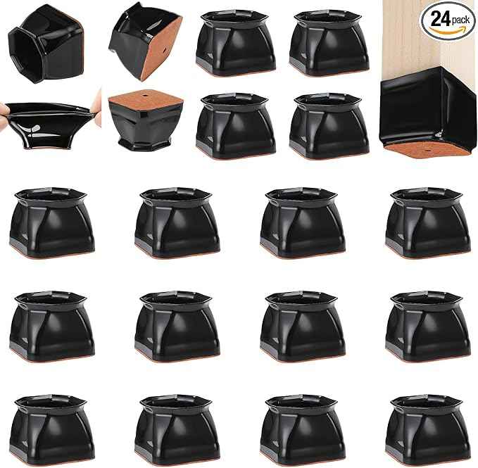 CHUNZEXI 24 Pack Square Chair Leg Floor Protectors