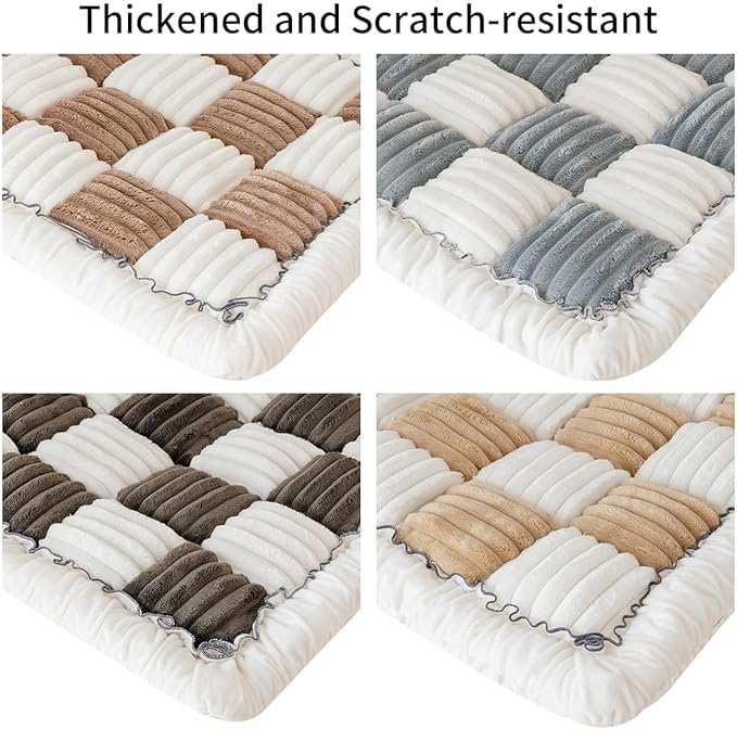Fuzzy Couch Covers for Pets, Couch Protector for Dogs Garden Chic Cotton Protective Couch Cover, Pet Mat Bed Couch Cover (Light Coffee, 23.6 x 63in)