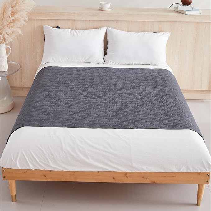 GIBZ Waterproof Dog Bed Blanket Cover Anti Slip Pet Furniture Protector Washable Large Washable Quilted Mat for Indoor, Dark Grey, 200x200cm